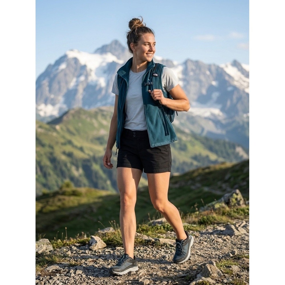 The North Face Womens Black Chino Shorts Size 10 Outdoor Casual Hiking